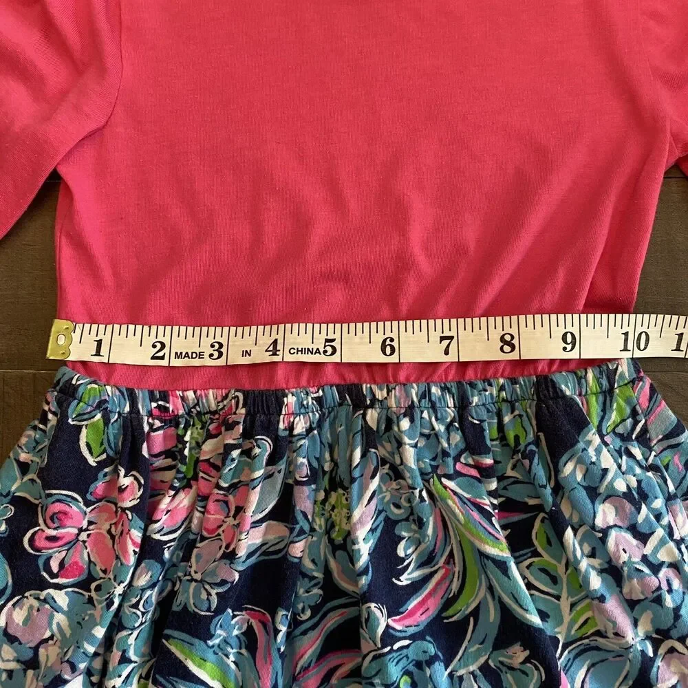 Lilly Pulitzer Girls Giavanna Dress‎ Colorful Floral Long Sleeve Pockets Sz S